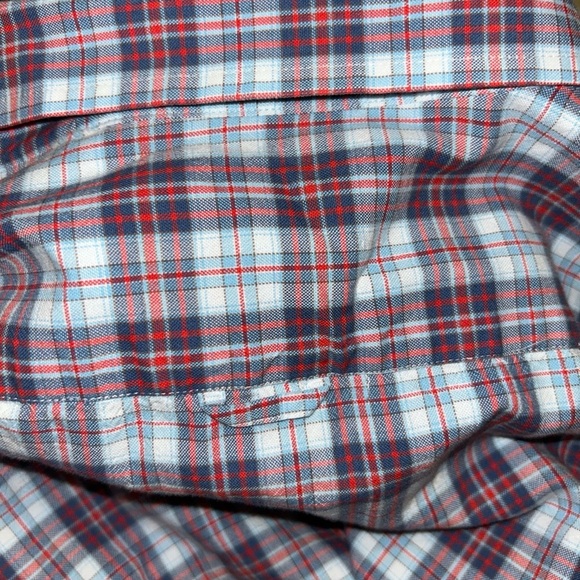 Billy Reid Red and Blue Casual Button Down Shirt - Picture 5 of 5